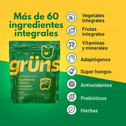 Gruns + 20 vitaminas y minerales en en gomitas